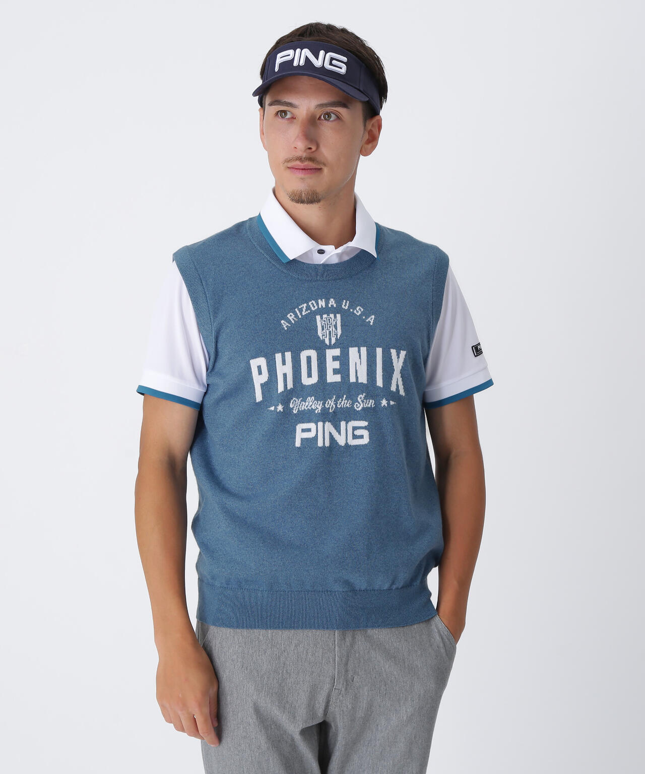 【PING APPAREL】デニムライクニット/カノコ レイヤードツインニット <NATIVE> (MENS)