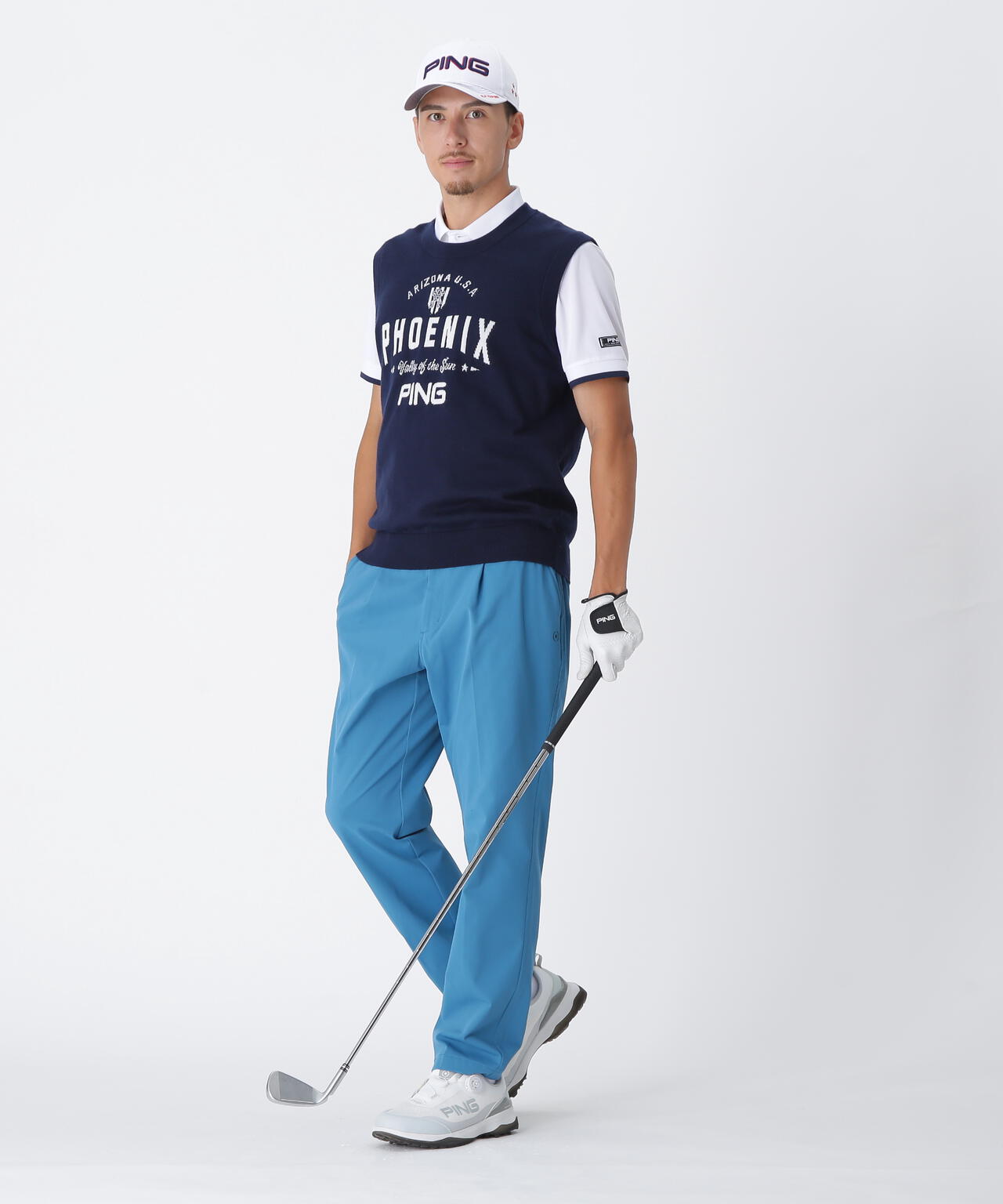 【PING APPAREL】デニムライクニット/カノコ レイヤードツインニット <NATIVE> (MENS)