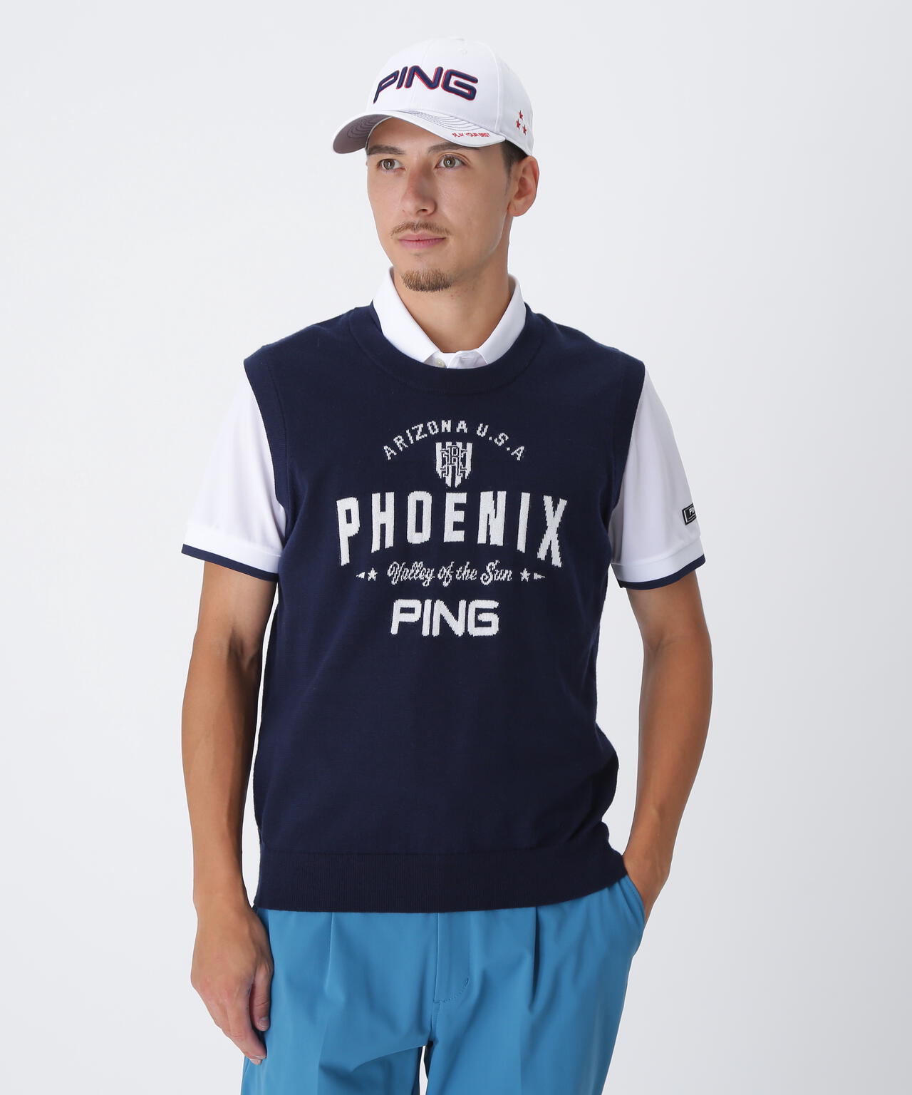 【PING APPAREL】デニムライクニット/カノコ レイヤードツインニット <NATIVE> (MENS)