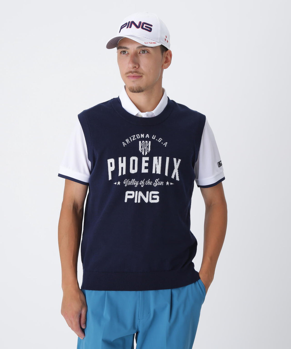 【PING APPAREL】デニムライクニット/カノコ レイヤードツインニット <NATIVE> (MENS)