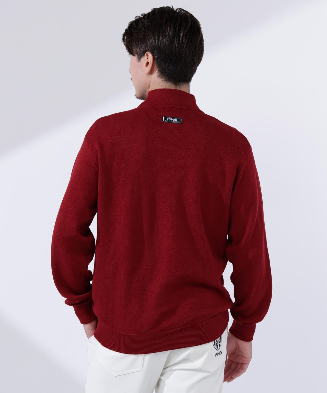 【PING APPAREL】コットンライクハーフジップハイネックニット <NATIVE> (MENS)