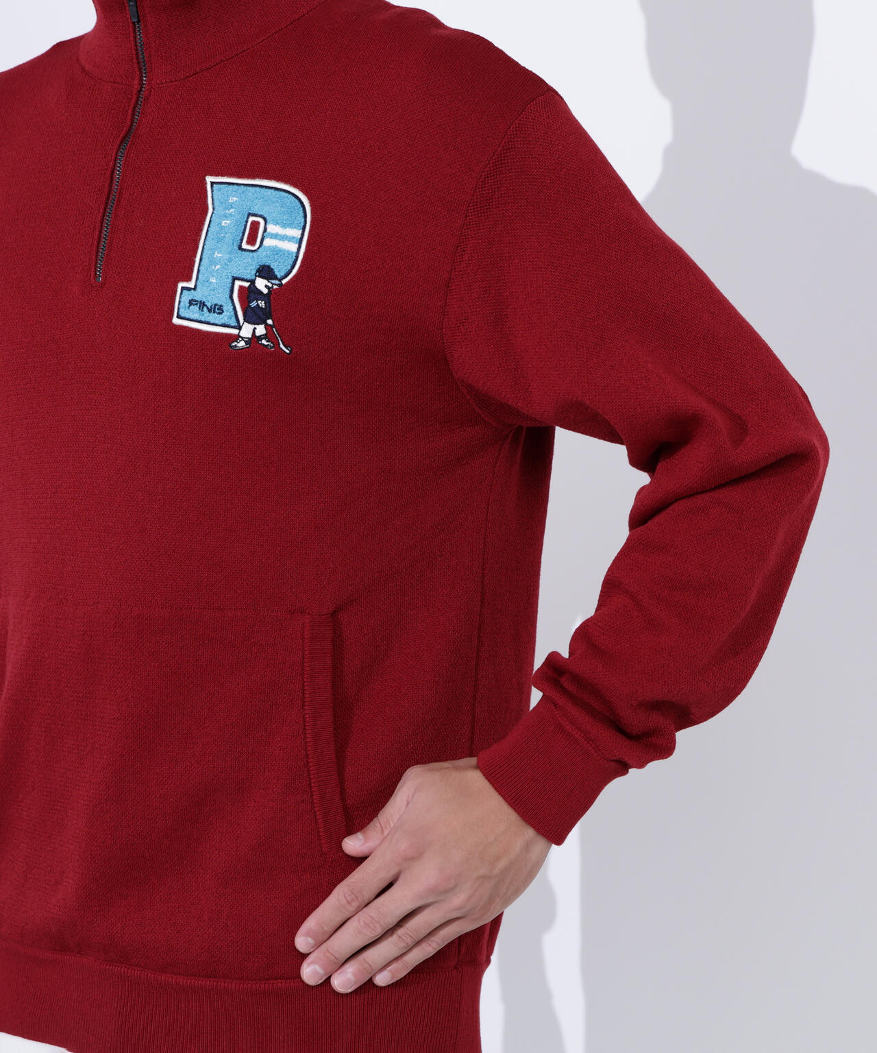 【PING APPAREL】コットンライクハーフジップハイネックニット <NATIVE> (MENS)