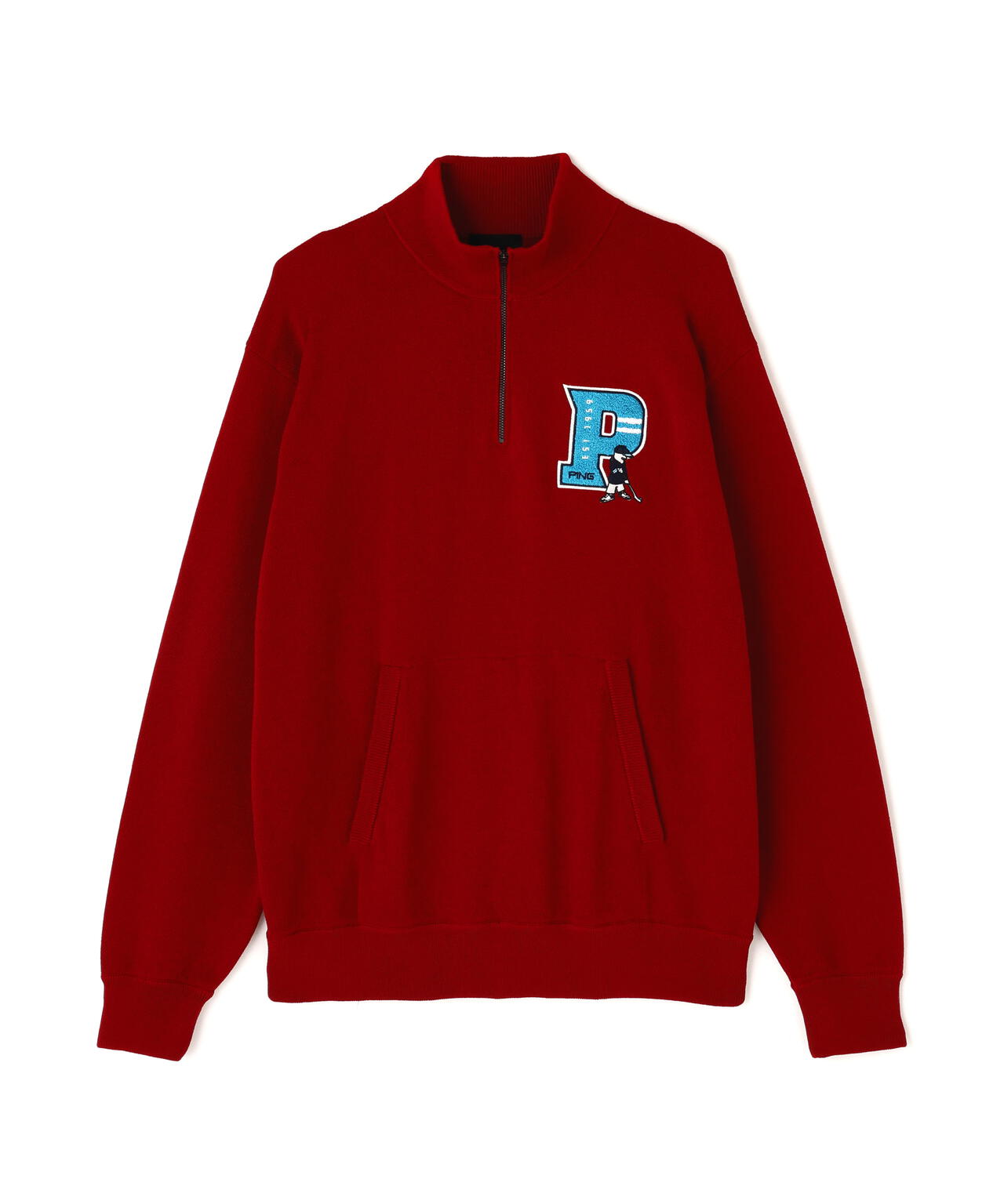 【PING APPAREL】コットンライクハーフジップハイネックニット <NATIVE> (MENS)