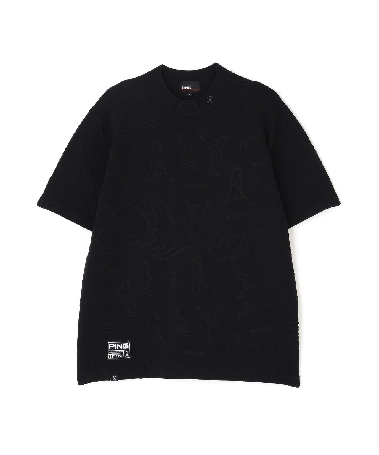 【PING APPAREL】Mr.PINGジャカード半袖ハイネックニット <GOLD> (MENS)