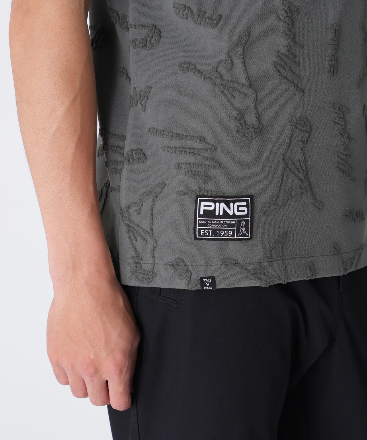 【PING APPAREL】Mr.PINGジャカード半袖ハイネックニット <GOLD> (MENS)