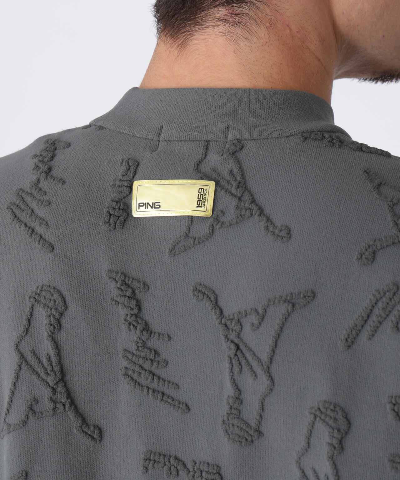 【PING APPAREL】Mr.PINGジャカード半袖ハイネックニット <GOLD> (MENS)