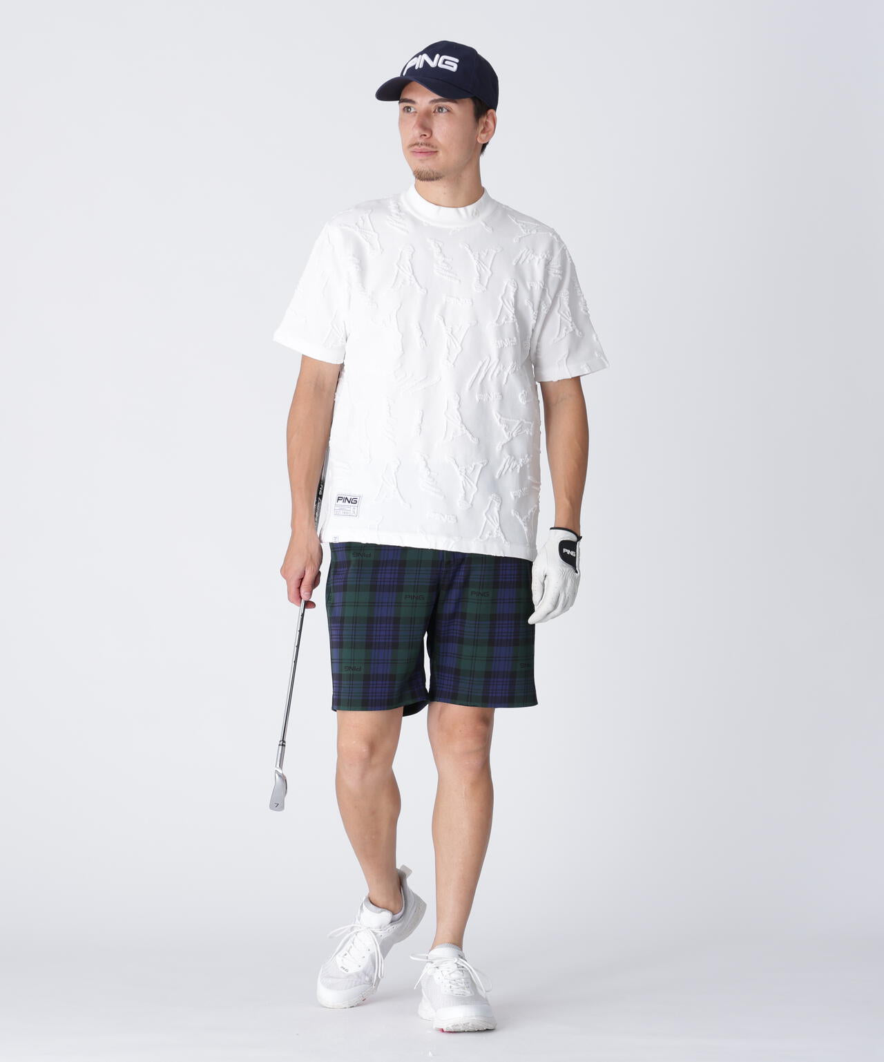 【PING APPAREL】Mr.PINGジャカード半袖ハイネックニット <GOLD> (MENS)