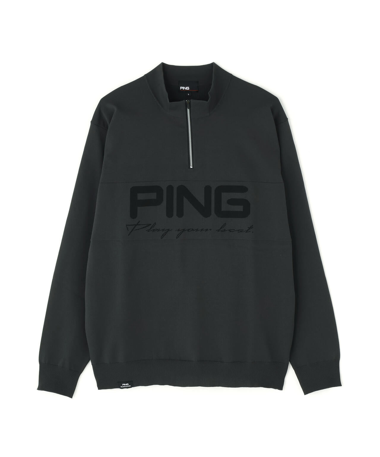 【PING APPAREL】ハーフジップハイネックジャガードニット <PERFORMANCE> (MENS)