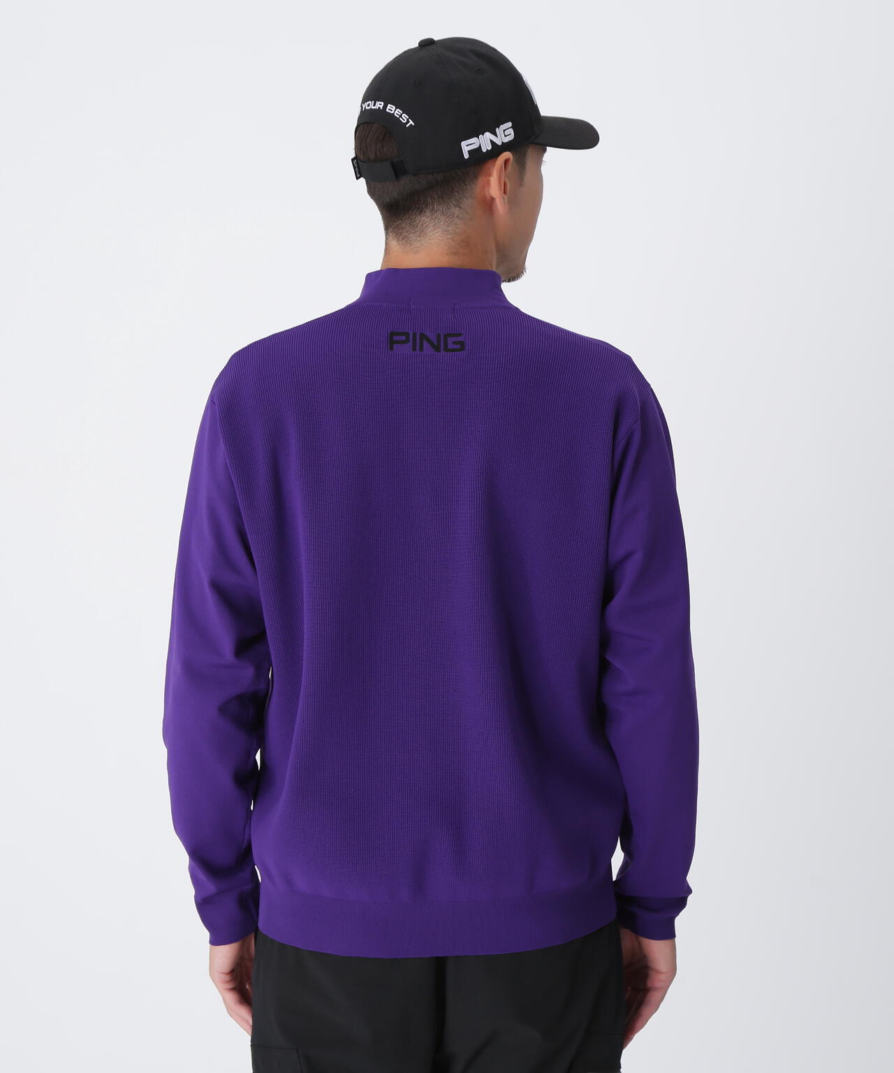 【PING APPAREL】ハーフジップハイネックジャガードニット <PERFORMANCE> (MENS)