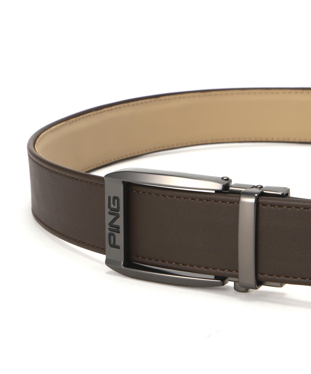 【PING APPAREL】エコレザーグラデーション刺繍ベルト <GOLD> (MENS)