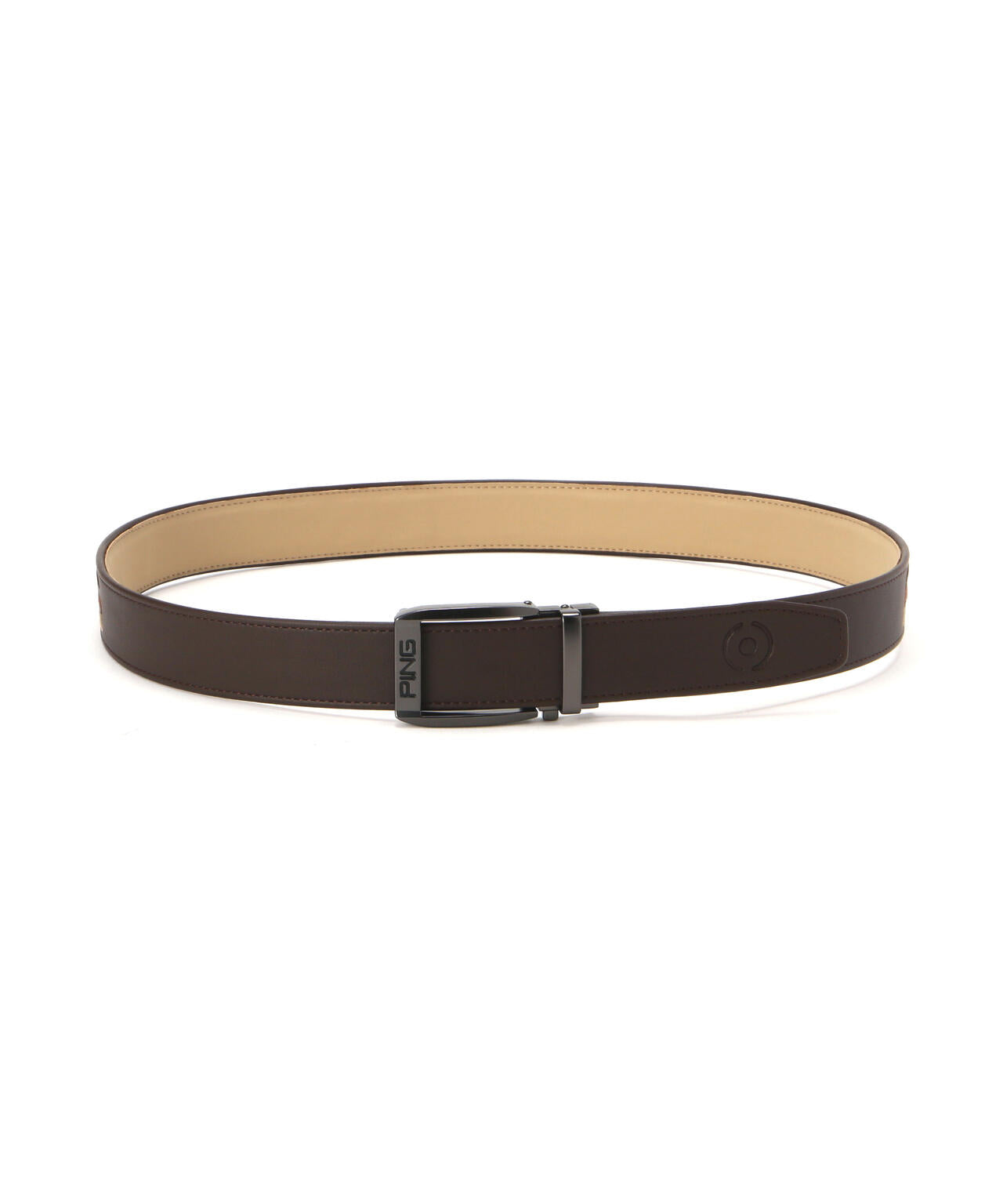 【PING APPAREL】エコレザーグラデーション刺繍ベルト <GOLD> (MENS)