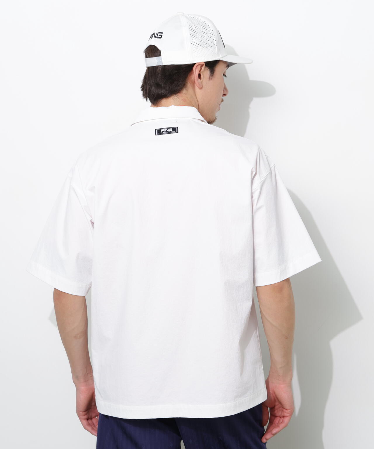 【PING APPAREL】ストレッチリップストップ半袖フルジップシャツ <NATIVE> (MENS)