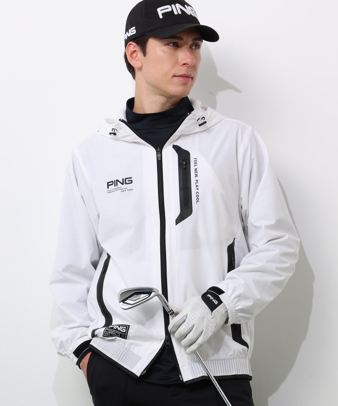 【PING APPAREL】撥水フルジップフーディーブルゾン <GOLD> (MENS)