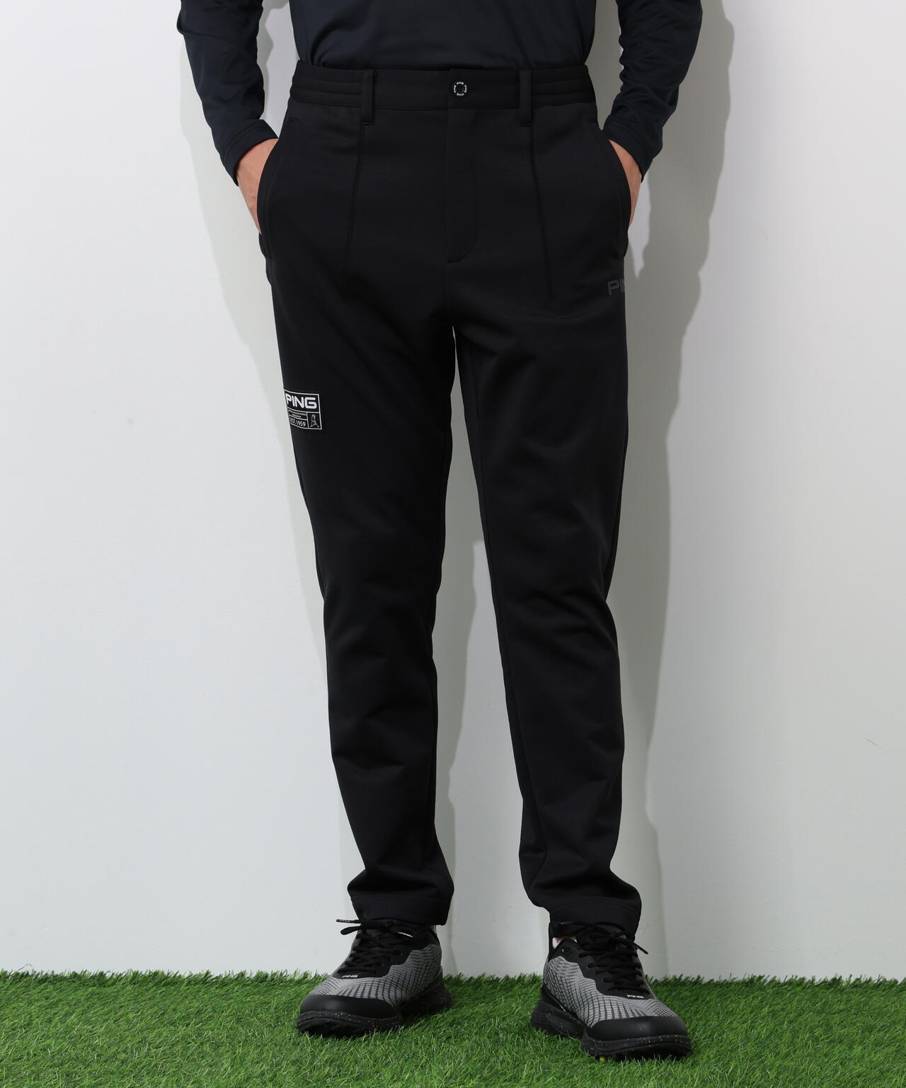 【PING APPAREL】全方向ストレッチ 接結裏メッシュスウェットテーパードパンツ <GOLD> (MENS)