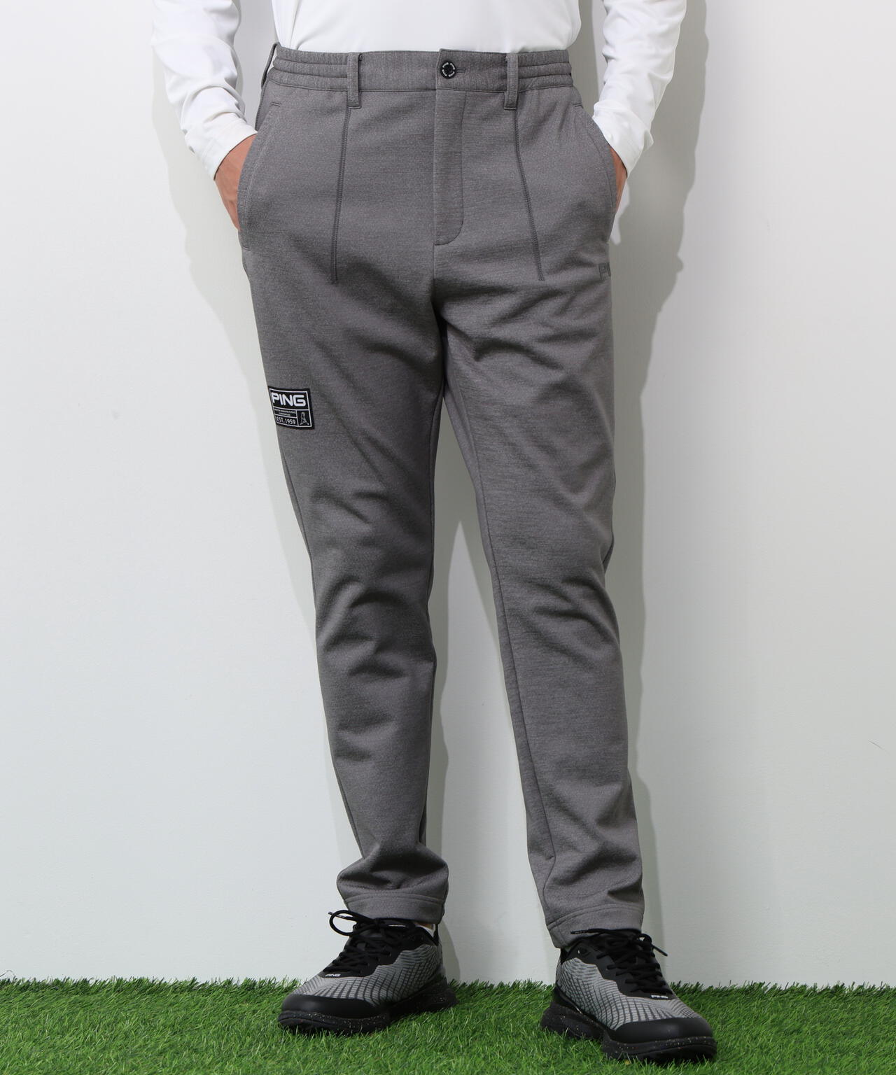 【PING APPAREL】全方向ストレッチ 接結裏メッシュスウェットテーパードパンツ <GOLD> (MENS)