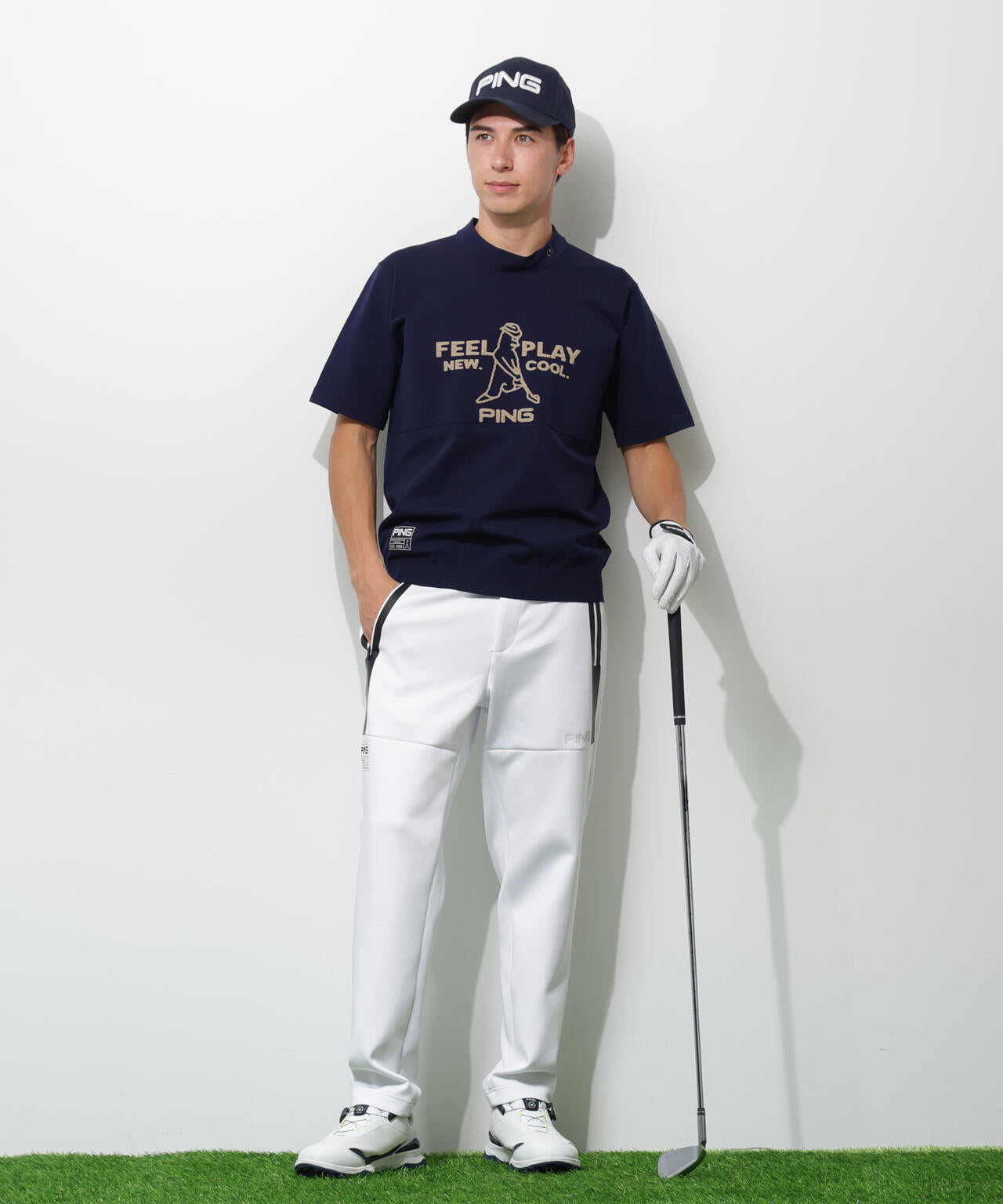 【PING APPAREL】ダンボールニットテーパードパンツ <GOLD> (MENS)
