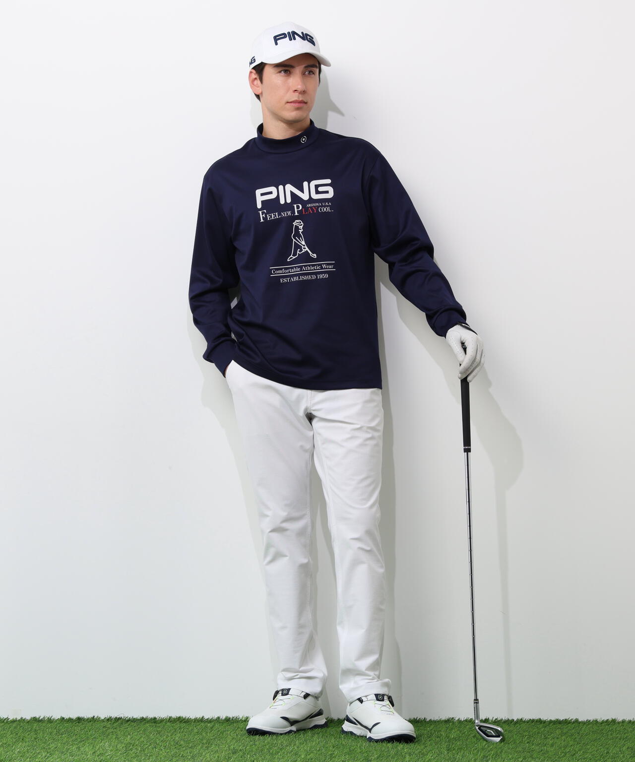 【PING APPAREL】全方向ストレッチツイルテーパードパンツ <NATIVE> (MENS)