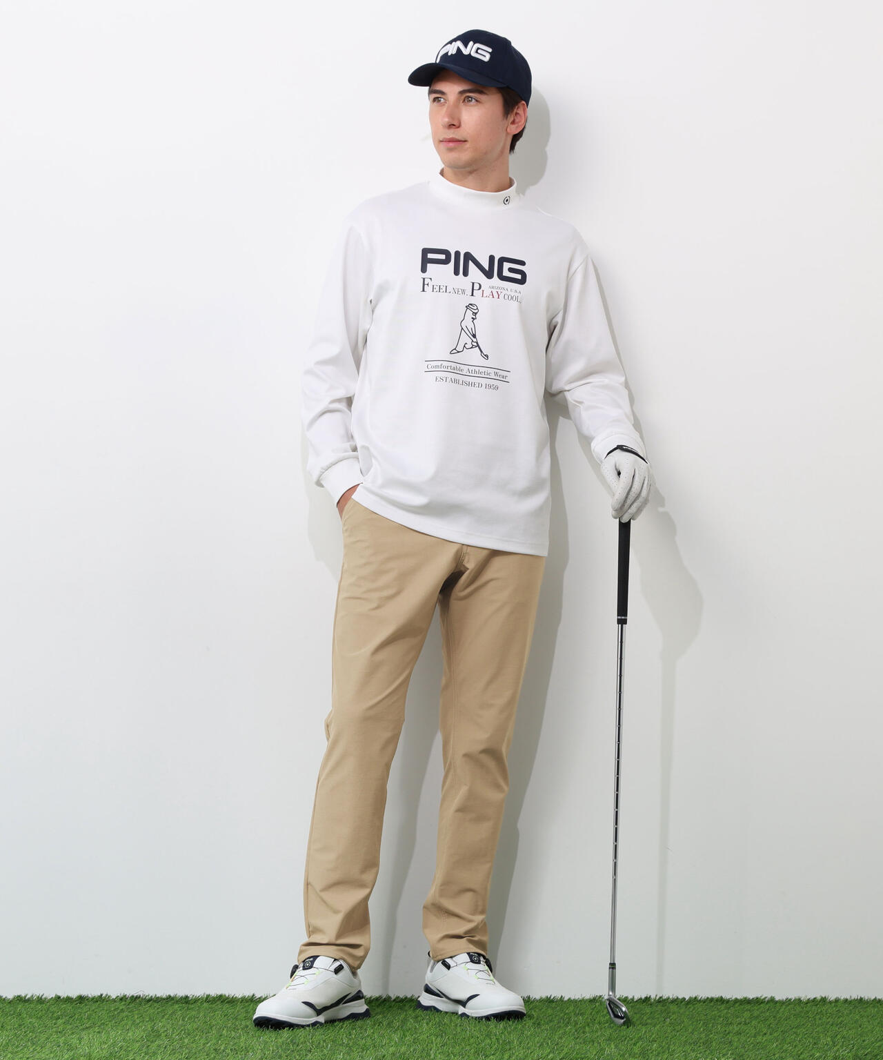 【PING APPAREL】全方向ストレッチツイルテーパードパンツ <NATIVE> (MENS)