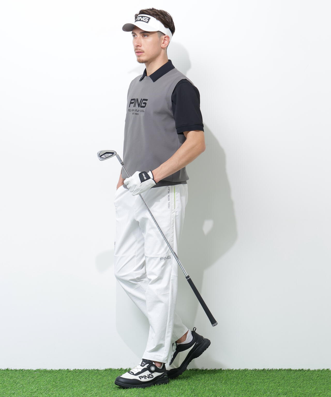 【PING APPAREL】全方向ストレッチ緯二重テーパードパンツ <GOLD> (MENS)