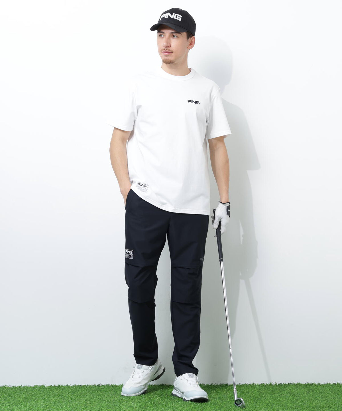 【PING APPAREL】【UVカット・透け防止・ストレッチ】ドビーテーパードパンツ <GOLD> (MENS)