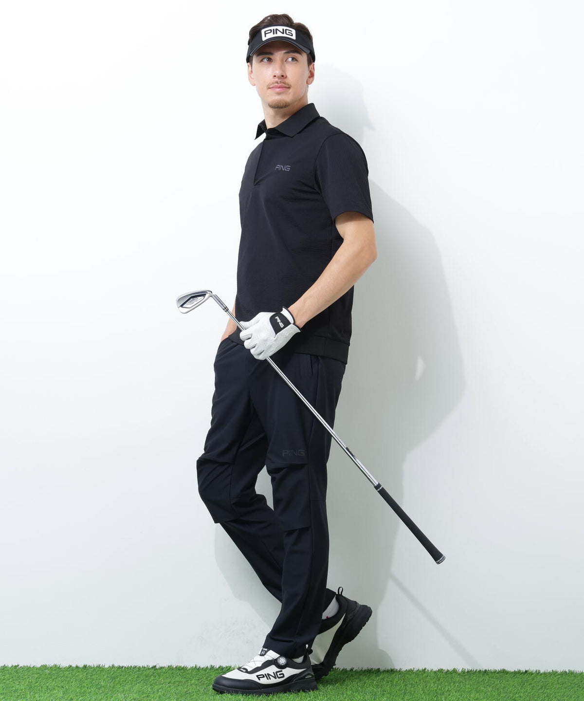【PING APPAREL】【UVカット・透け防止・ストレッチ】ドビーテーパードパンツ <GOLD> (MENS)