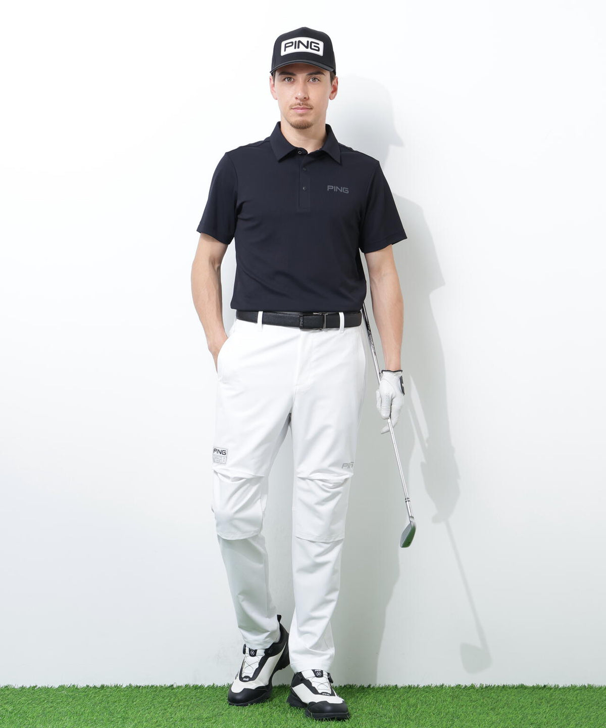 【PING APPAREL】【UVカット・透け防止・ストレッチ】ドビーテーパードパンツ <GOLD> (MENS)