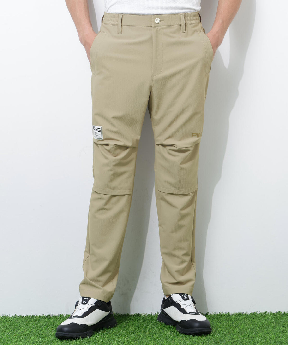 【PING APPAREL】【UVカット・透け防止・ストレッチ】ドビーテーパードパンツ <GOLD> (MENS)