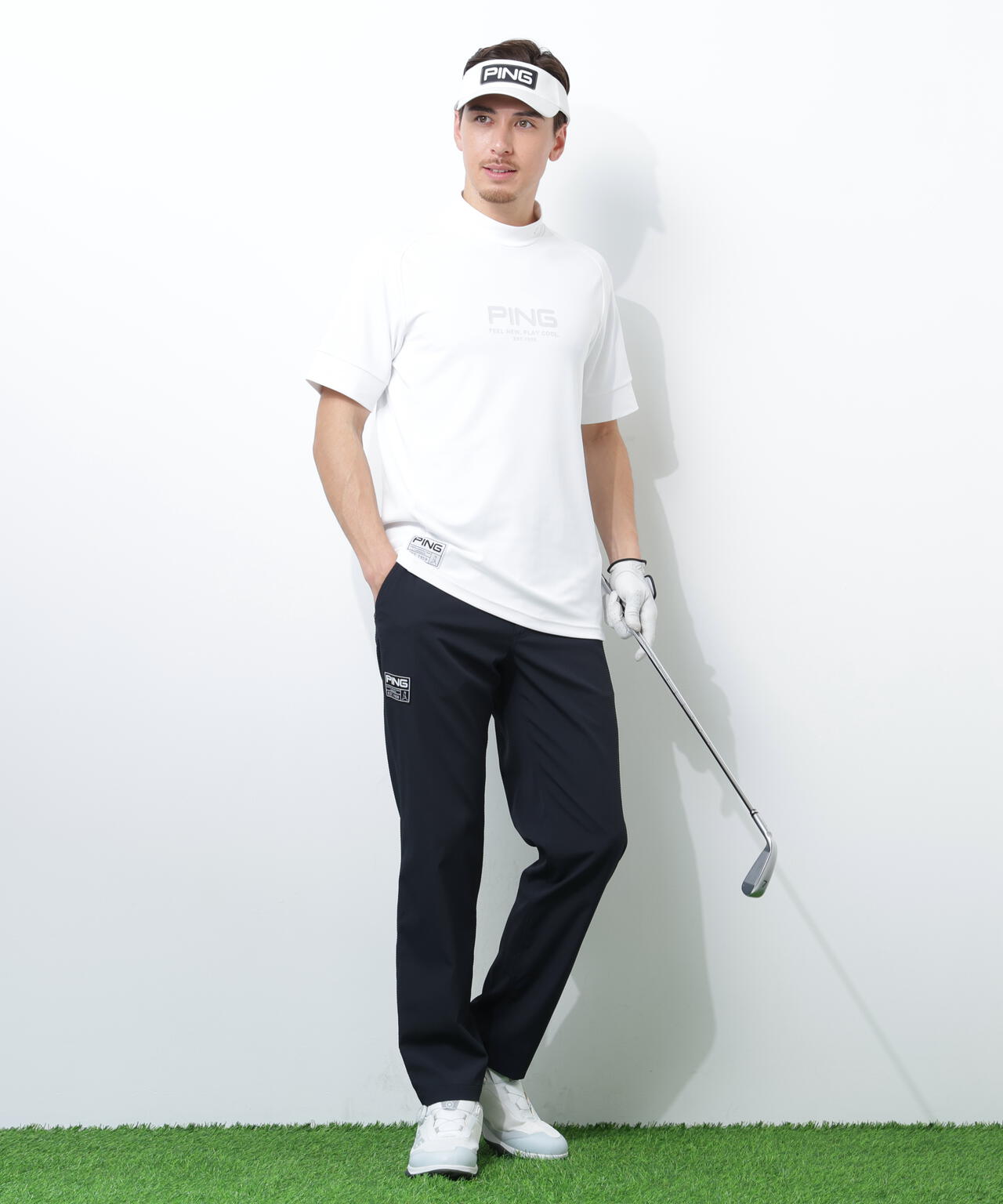 【PING APPAREL】【吸汗速乾・ストレッチ】サッカー5ポケットパンツ <GOLD> (MENS)