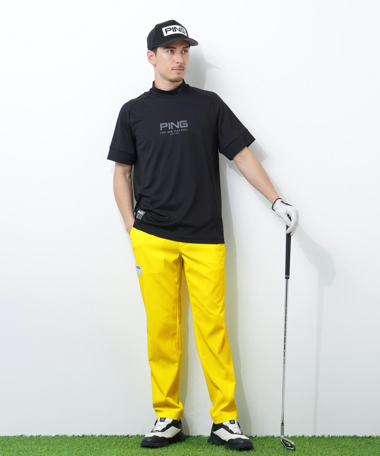 【PING APPAREL】【吸汗速乾・ストレッチ】サッカー5ポケットパンツ <GOLD> (MENS)