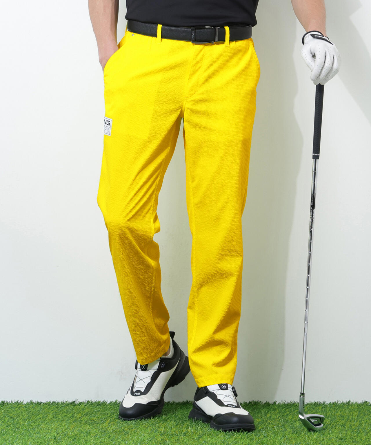【PING APPAREL】【吸汗速乾・ストレッチ】サッカー5ポケットパンツ <GOLD> (MENS)