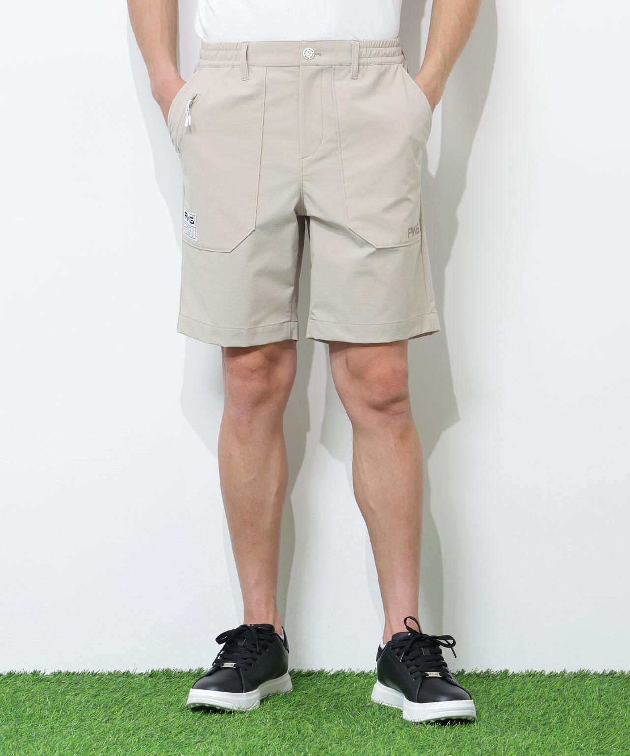 【PING APPAREL】全方向ストレッチドライタッチリップストップショートパンツ <GOLD> (MENS)