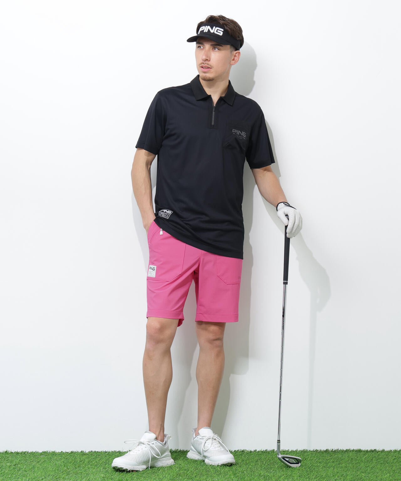 【PING APPAREL】全方向ストレッチドライタッチリップストップショートパンツ <GOLD> (MENS)