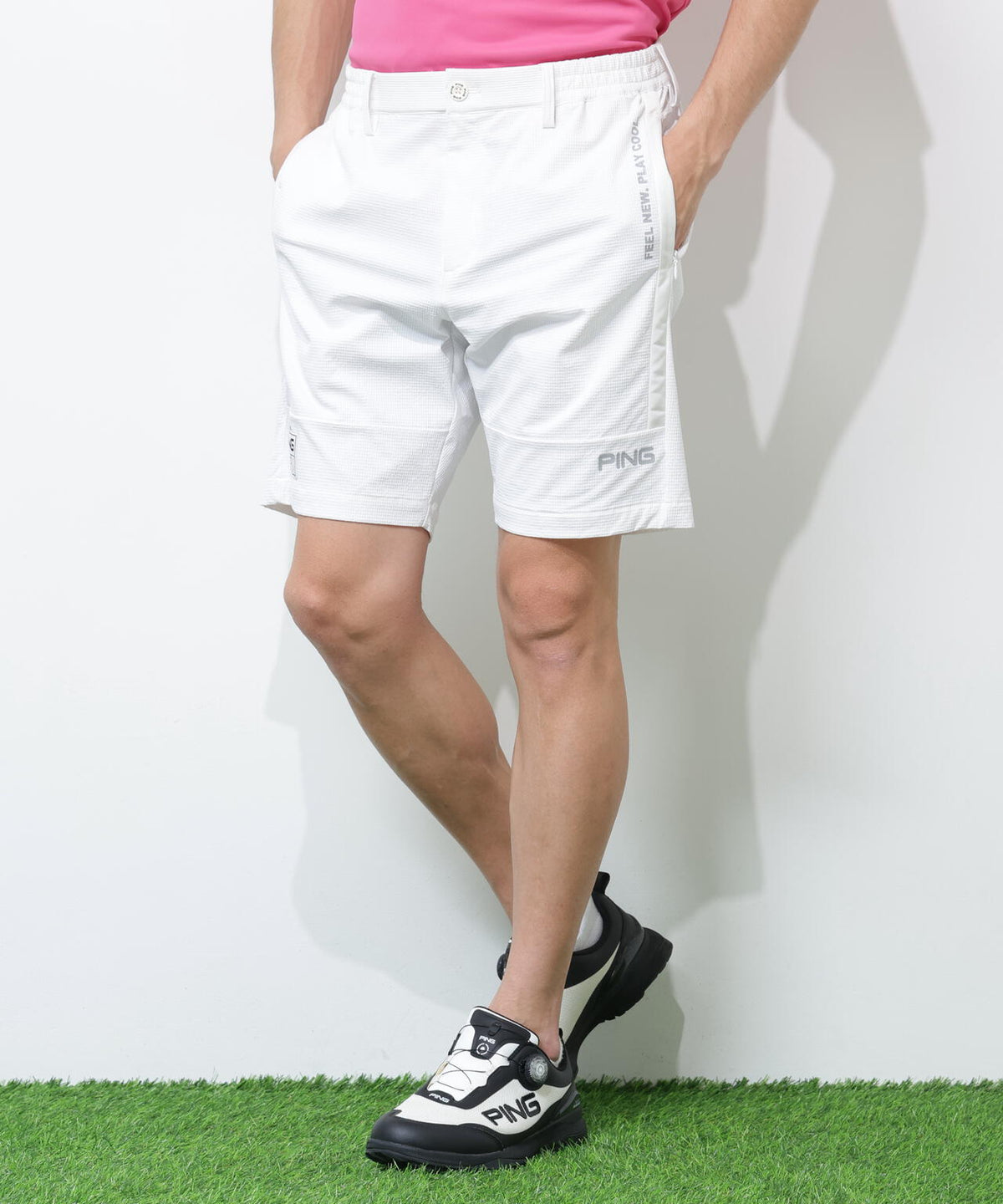 【PING APPAREL】全方向ストレッチ 緯二重ショートパンツ <GOLD> (MENS)