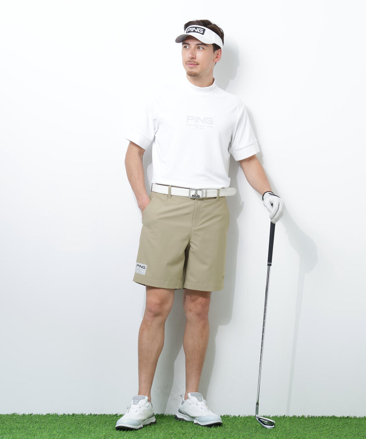 【PING APPAREL】【UVカット・透け防止・ストレッチ】ドビーショートパンツ <GOLD> (MENS)