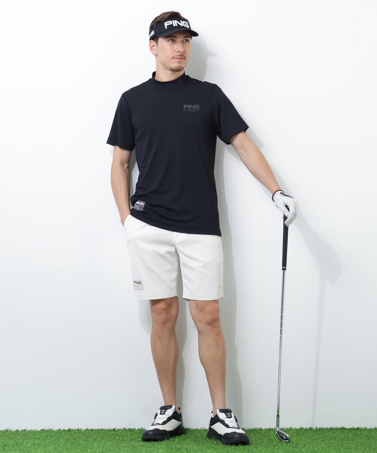 【PING APPAREL】【吸汗速乾・ストレッチ】サッカー5ポケットショートパンツ <GOLD> (MENS)