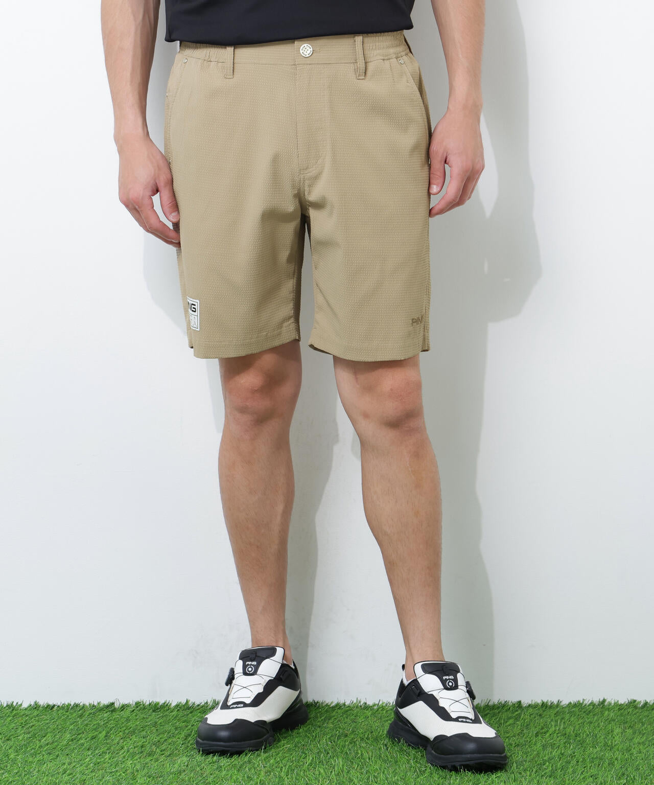 【PING APPAREL】【吸汗速乾・ストレッチ】サッカー5ポケットショートパンツ <GOLD> (MENS)