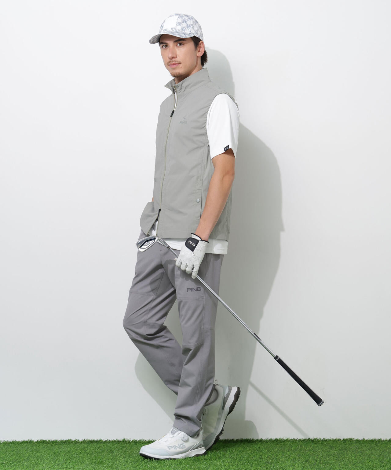 【PING APPAREL】ストレッチリップストップ/メッシュニット 高機能レイヤードツインセット <PERFORMANCE> (MENS)
