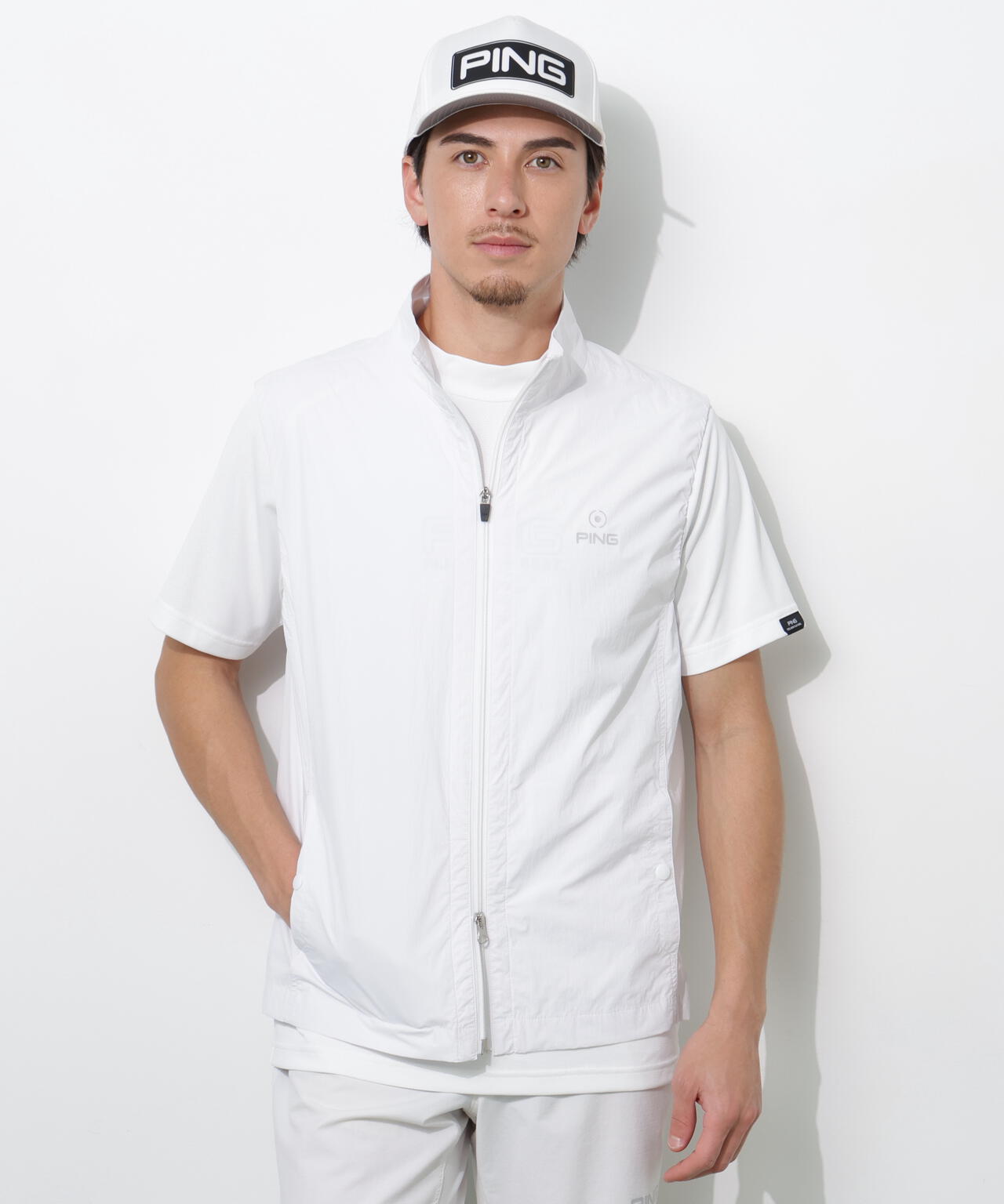 【PING APPAREL】ストレッチリップストップ/メッシュニット 高機能レイヤードツインセット <PERFORMANCE> (MENS)