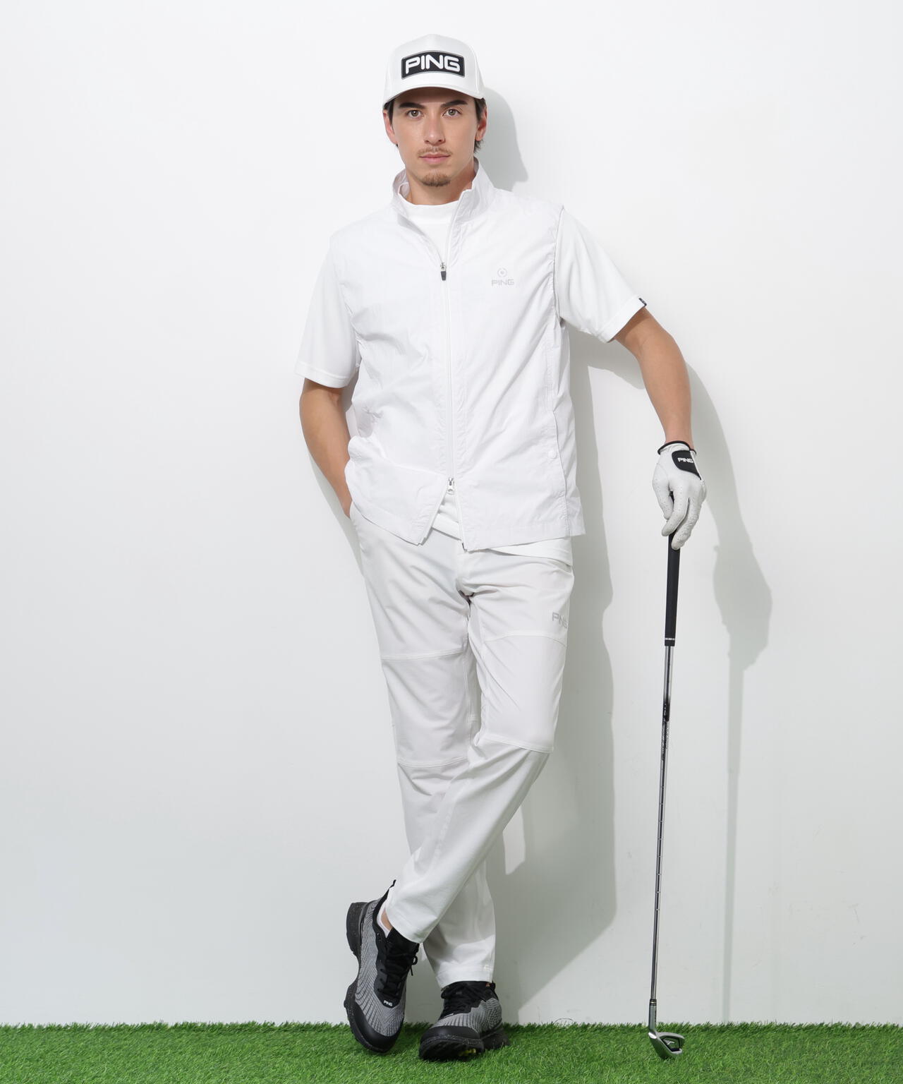 【PING APPAREL】ストレッチリップストップ/メッシュニット 高機能レイヤードツインセット <PERFORMANCE> (MENS)