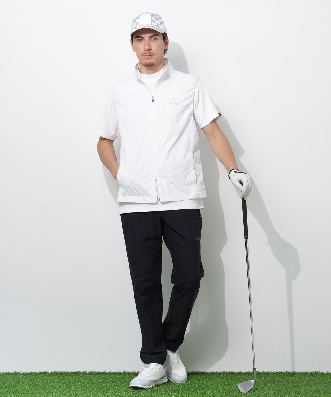 【PING APPAREL】ストレッチリップストップ/メッシュニット 高機能レイヤードツインセット <PERFORMANCE> (MENS)