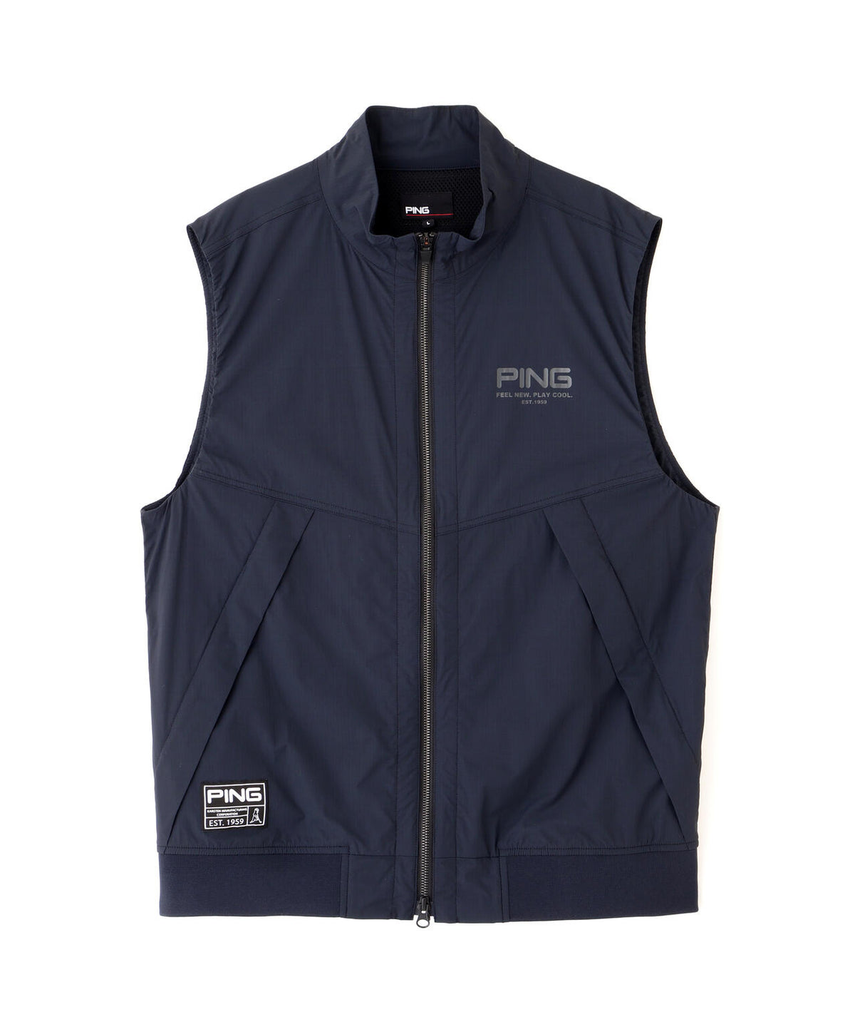 【PING APPAREL】ストレッチリップストップ高機能フルジップベスト <GOLD> (MENS)