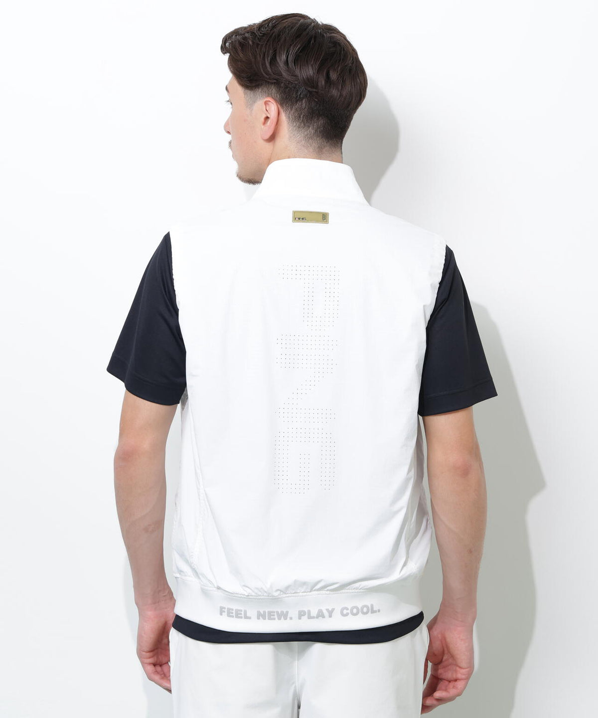 【PING APPAREL】ストレッチリップストップ高機能フルジップベスト <GOLD> (MENS)