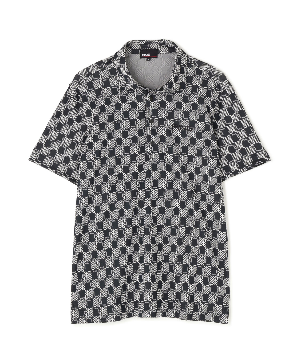 【PING APPAREL】AZモノグラムジャカードブロックロゴ半袖ポロシャツ <PERFORMANCE> (MENS)
