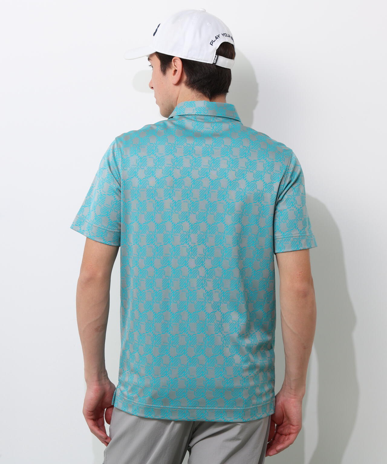 【PING APPAREL】AZモノグラムジャカードブロックロゴ半袖ポロシャツ <PERFORMANCE> (MENS)