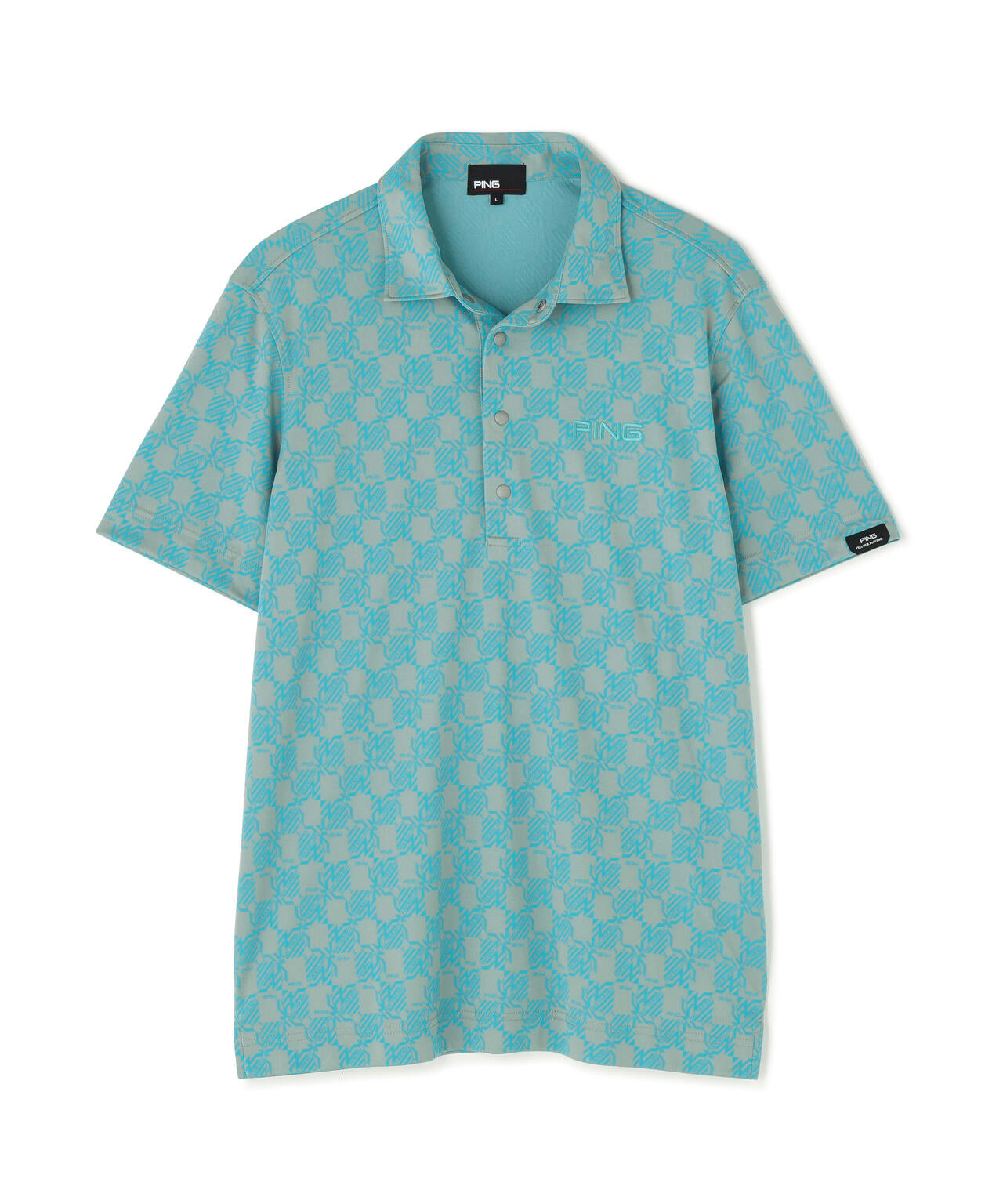 【PING APPAREL】AZモノグラムジャカードブロックロゴ半袖ポロシャツ <PERFORMANCE> (MENS)