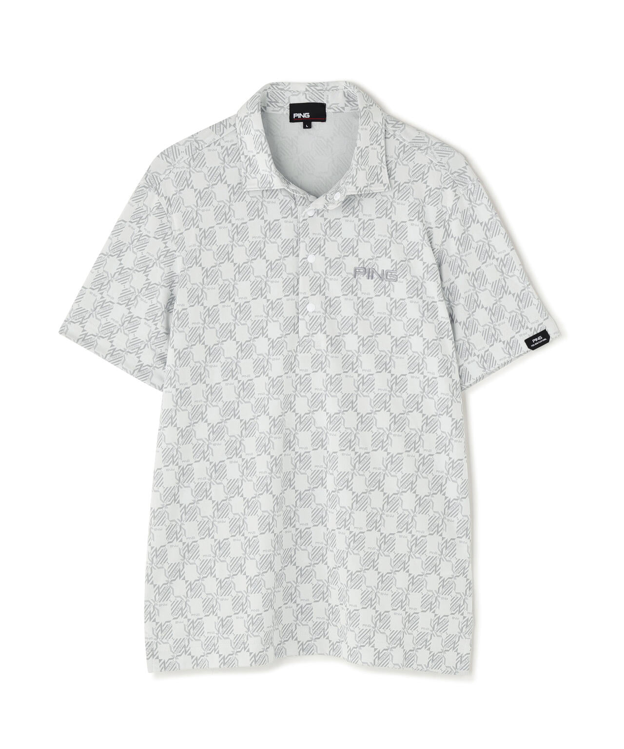【PING APPAREL】AZモノグラムジャカードブロックロゴ半袖ポロシャツ <PERFORMANCE> (MENS)
