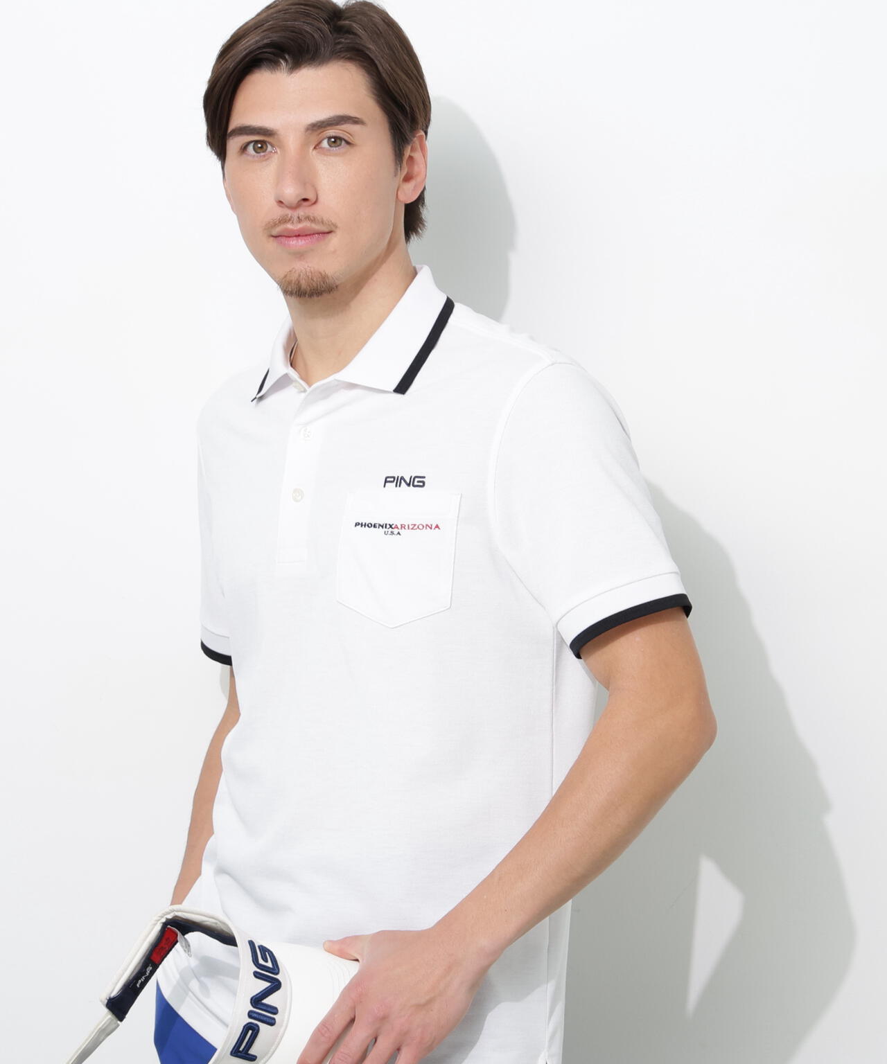 【PING APPAREL】スナップテックス半袖ラインポロシャツ <NATIVE> (MENS)