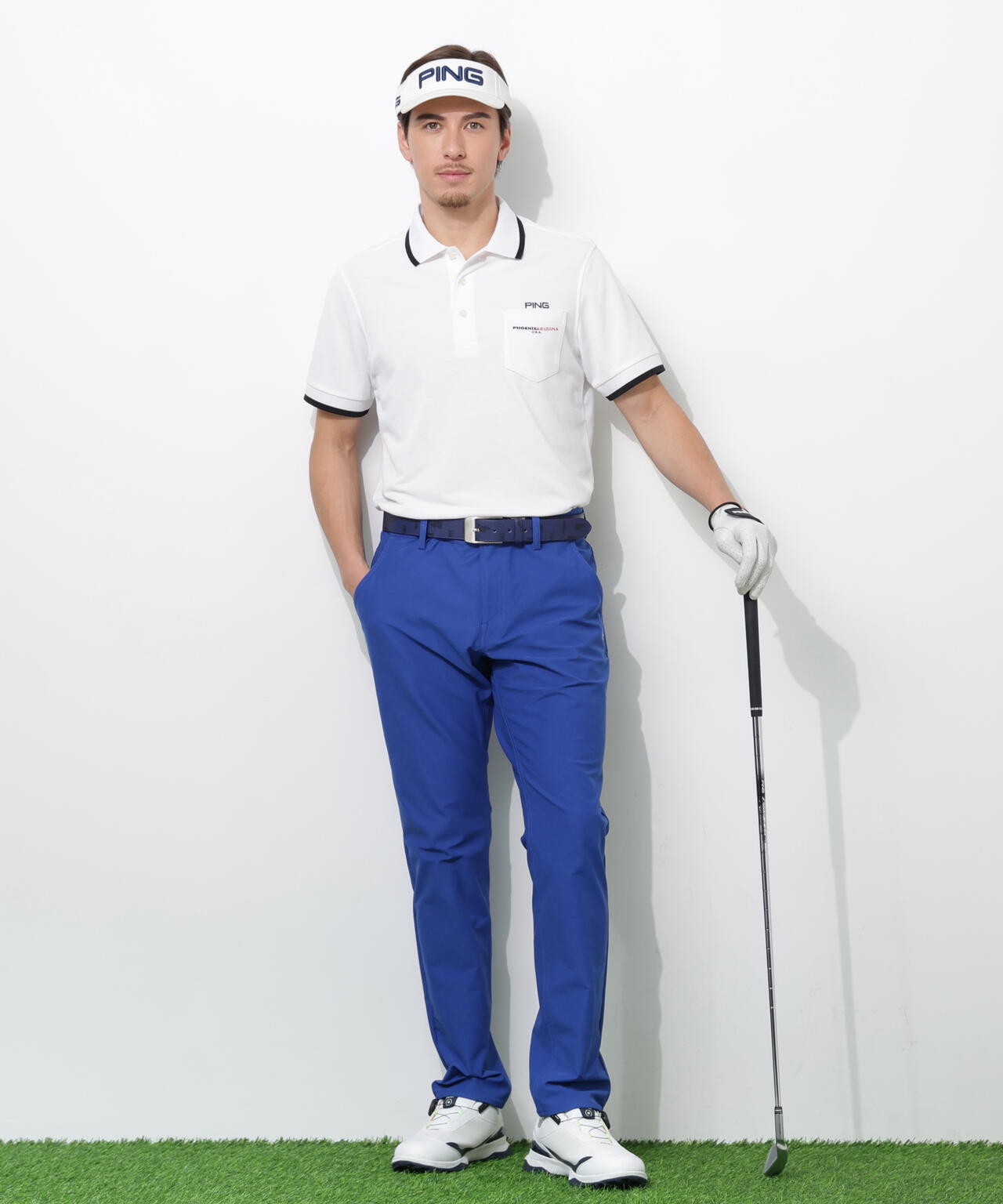 【PING APPAREL】スナップテックス半袖ラインポロシャツ <NATIVE> (MENS)