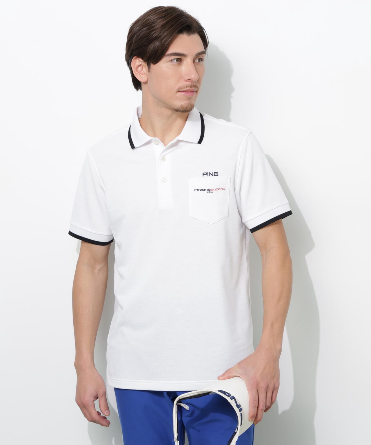 【PING APPAREL】スナップテックス半袖ラインポロシャツ <NATIVE> (MENS)