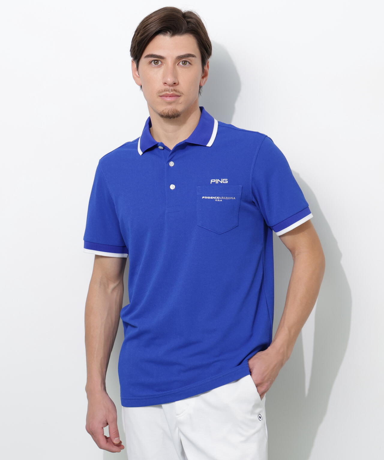 【PING APPAREL】スナップテックス半袖ラインポロシャツ <NATIVE> (MENS)